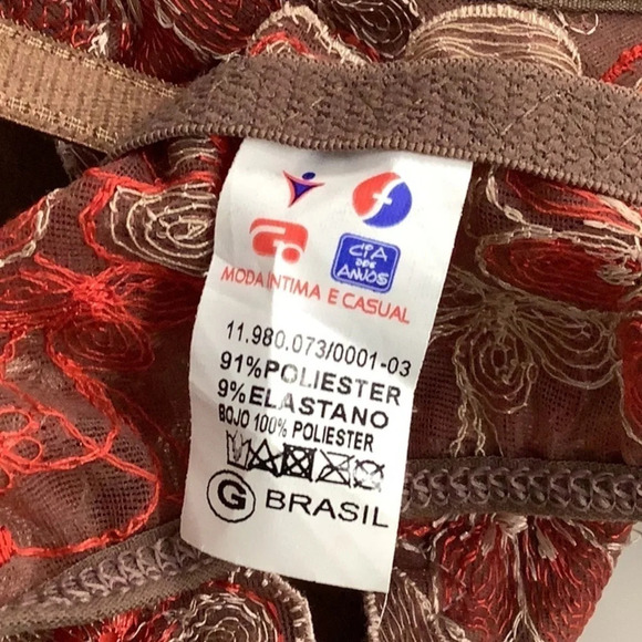 Massam Embroidered Padded Bra Made in Brazil New with Tags - Picture 6 of 8